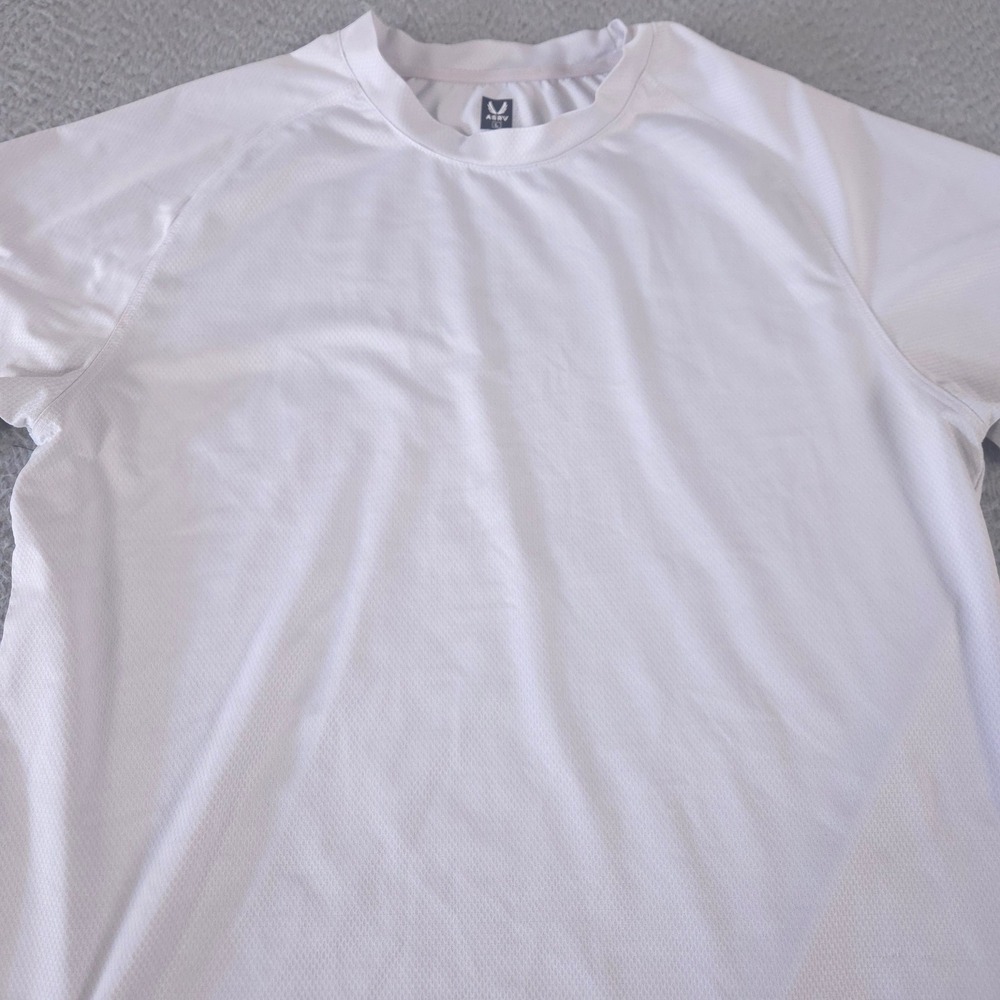 ASRV Shirt Mens Large White AeroSilver Established Tee Performance Short Sleeve